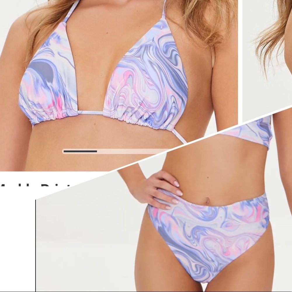 Marble print bikini